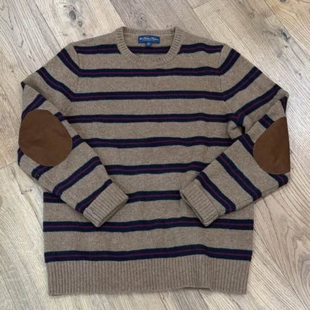 Brooks Brothers Striped Lambswool Sweater Size Large